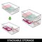 mDesign Plastic Storage Bin with Handles for Home Office - Clear
